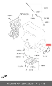 HYUNDAI/KIA 214432B010 Сальник колен.вала задн. Hyundai Mitsubishi Chrysler