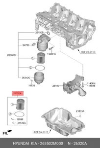 HYUNDAI/KIA 263502M000 Фильтр масляный GDi Santa Fe [SC]2020- Tucson IX35ELANTRA (2020>)