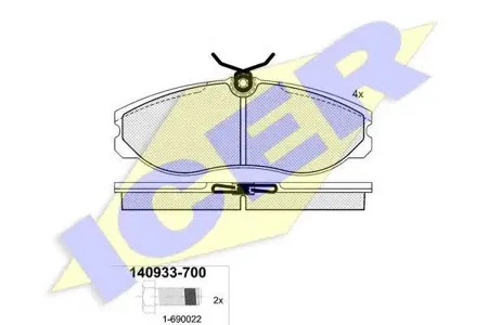 ICER 140933700 Колодки торм.передние Ford Maverick , Nissan Serena Terrano 1.6-3.0iD 92>