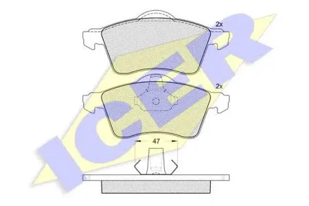 ICER 141166 Колодки торм.передние VW T4 2.5TDi &Syncro 96-98