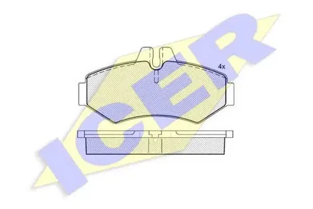 ICER 141289 колодки дисковые Mercedes Sprinter 208D308D, VW LT 28 2.8TDi 96>