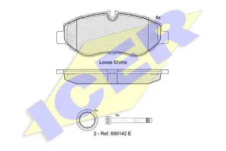 ICER 141786 колодки дисковые Mercedes Sprinter 209CDi-324CDi, VW Crafter 3035 2.5TDi 06>