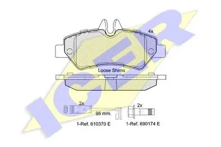 ICER 141787 Колодки торм.задние Mercedes Sprinter 209CDi-324CDi, VW Crafter 3035 2.5TDi 06>