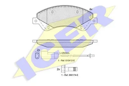 ICER 141792 Колодки торм.передние Ford Transit Tourneo Connect 2.2TDCi 06>