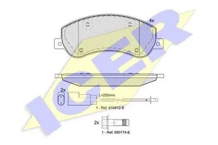 ICER 141793 Колодки торм диск Ford Transit 2.2 TDCi 2.3i 16v 2.4 TDCi