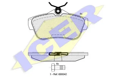 ICER 141823 Колодки торм.задние Citroen Jumpy, Peugeot Expert , Fiat Scudo 1.6DHDi2.0iHDi 07>