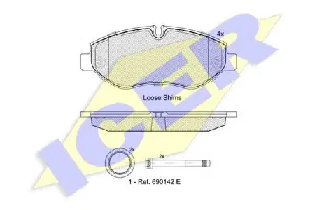 ICER 141832 колодки дисковые Iveco Daily III 29354045506065 06>