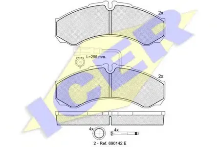 ICER 141848 Колодки торм.задние Nissan Cabstar 45.1345.15 06>