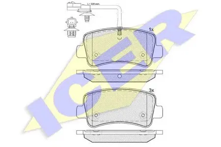 ICER 142001 Колодки торм.задние Opel Movano 2.3CDTi FWD 10>