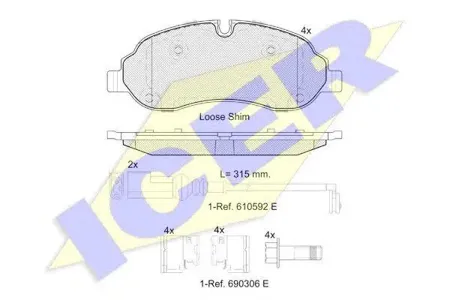 ICER 142217 Колодки торм.передние Ford Transit VIII all 14>
