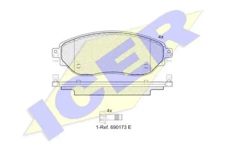 ICER 142219 Колодки торм.дисковые Opel Vivano 2014-