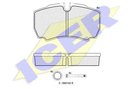 ICER 151640 Колодки торм.задние Ford Transit 2.2TDCi-3.2TDCi 06>, Iveco Daily 2.3D-3.0D 02>