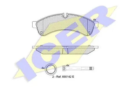 ICER 151880 Колодки торм.задние Iveco Daily III 354045506065 06>