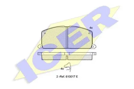 ICER 180462 Колодки торм.передние Toyota Camry 82-88 Carina 1.6-2.0D <98