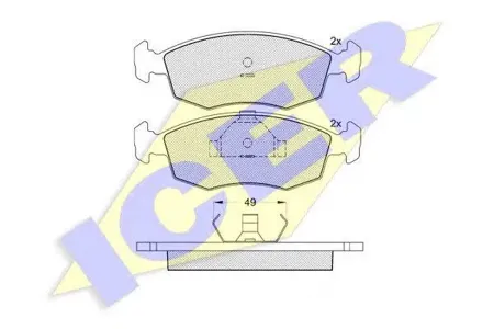 ICER 180543 Колодки торм.передние Ford Scorpio 1.8-2.5TD85-94Sierra 1.6-2.3D 87-93