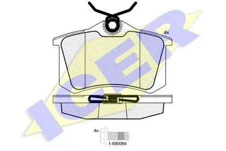 ICER 180697703 Колодки торм.задние VW Golf III 2.0-2.91.9TDi 96-99IV 1.6 00>