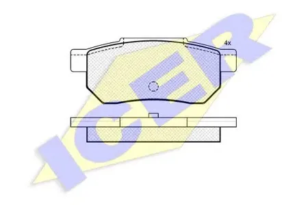 ICER 180751 Колодки торм.задние Honda Civic 1.4-1.6 87-01 Prelude 2.0 88-92