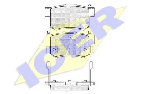 ICER 180798 Колодки торм.задние Honda Accord 1.8-2.32.0TD 90-99, Rover 600 1.8-2.3 93>