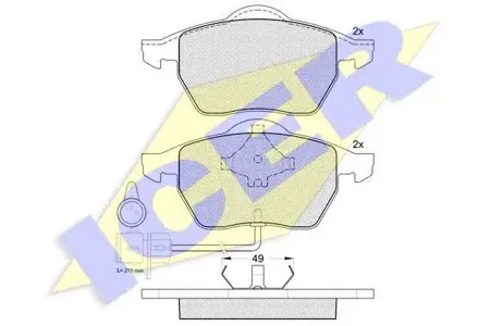 ICER 180808 Колодки торм.передние Audi 100 91-94A4 95-00A6 94-97