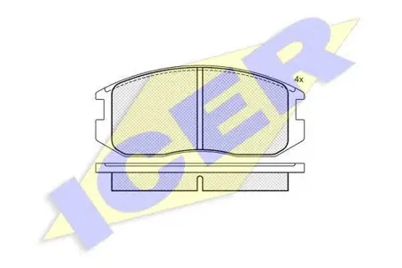 ICER 180875 Колодки торм.передние Mitsubishi Lancer Colt 1.3-2.01.8D-2.0D 88>