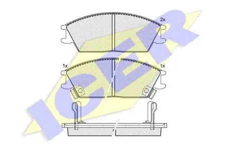 ICER 180887 Колодки торм.передние Honda Accord 1.61.8 83-85, Hyundai Pony 90-95