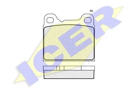 ICER 180890 Колодки торм.задние Volvo 740 2.02.3 83-92940 2.02.32.4D 90-98