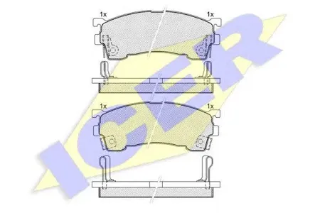 ICER 180971 Колодки торм.передние Mazda 626 1.8-2.52.0D Xedos 6 1.6 16V2.0 92>