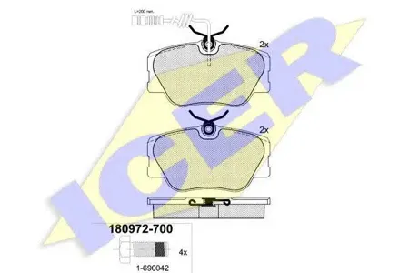 ICER 180972700 Колодки торм.передние Mercedes W124 2.0-3.02.0-3.0TD 84-93