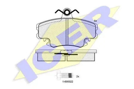 ICER 180993204 Колодки торм.дисковые Logan Sandero Clio Megane Largus