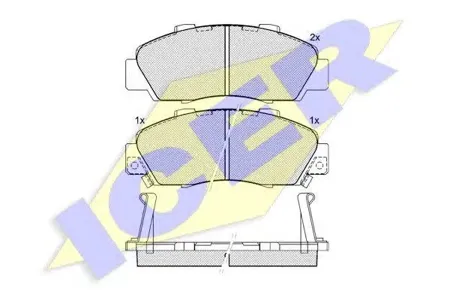 ICER 181019 Колодки торм.передние Honda Accord 2.0-3.0 90-03 Civic 1.8 16V 97-01