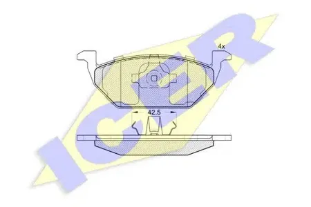 ICER 181184 Колодки торм.передние Audi A3 1.6-1.9TD 96-03, Skoda Octavia 1.41.6 96-00