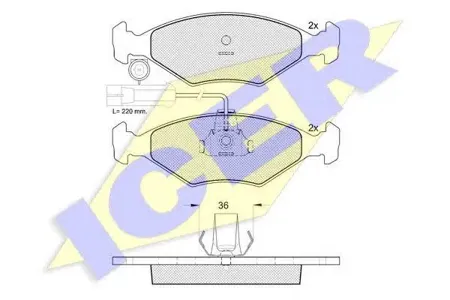 ICER 181226 Колодки торм. Fiat Palio 96-01