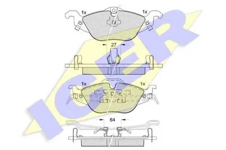 ICER 181249 Колодки торм.передние Opel Astra G 1.2i-1.7DTi &16V 98>