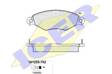 ICER 181255702 Колодки торм.дисковые