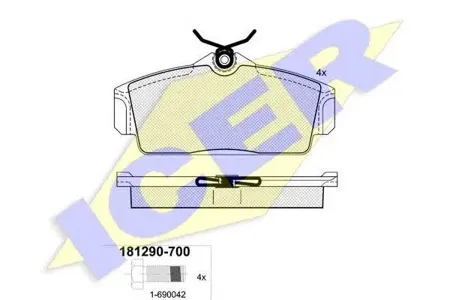 ICER 181290700 Колодки торм.передние Nissan Primera 1.6i-2.0i2.0TD &16V 96-02