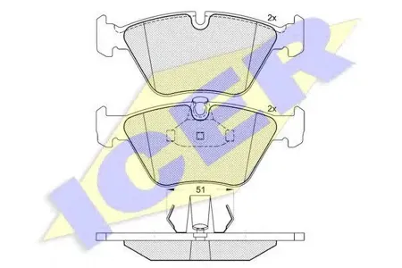 ICER 181296 Колодки торм.передние BMW E39 2.0i-2.8i2.5TDi 96>3.5i3.0D 98-00