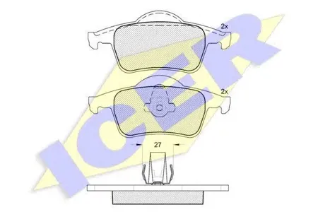 ICER 181298 Колодки торм.задние Volvo S80 98>S60V70 00>C70 97-00XC70 2.5D5 02>