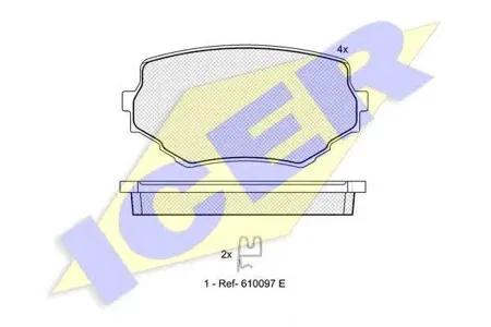 ICER 181319 Колодки торм.передние Suzuki Vitara 1.6-2.02.0TD 90-98 Grand Vitara 2.5-2.0HDi 98>