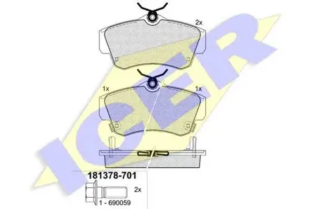 ICER 181378701 Колодки торм.диск. PT Cruiser 00-