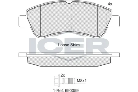 ICER 181388402 Колодки торм.передние