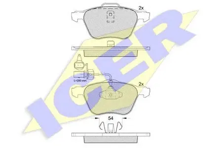 ICER 181395 Колодки торм.передние VW Sharan 1.8T2.8i1.9TD 00>T4 2.8i V6VR6 00-03