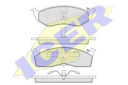 ICER 181436 Колодки торм.передние Chrysler Vision 3.5 93-94Neon 1.82.0 94-99