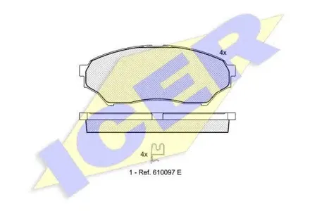 ICER 181443 Колодки торм.передние Mitsubishi Montero Pajero 1.8MPi2.0GDi 00>