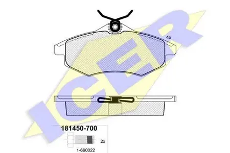ICER 181450700 Колодки торм.дисковые