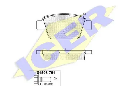 ICER 181503701 Колодки торм.задние Fiat StiloMulti Wagon 1.2i-1.9JTD 01>