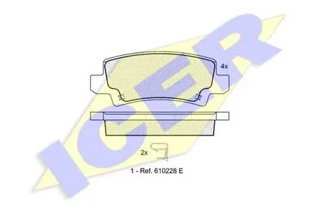 ICER 181514 Колодки торм.задние диск 15' Toyota Corolla 1.4i1.62.0D 01> Verso 1.8WTi2.0D 02>