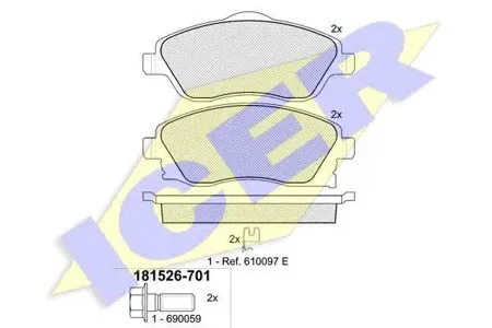 ICER 181526701 Колодки торм.передние Opel Corsa C 1.0-1.7DTi 00>#