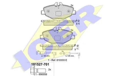 ICER 181527701 Колодки торм.передние