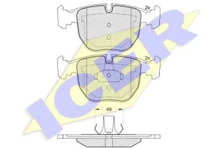 ICER 181530 Колодки торм.передние BMW E39 3.0-4.03.0DE53 3.04.43.0D 00>E38 4.4