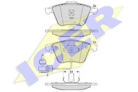 ICER 181531 Колодки торм.передние Audi A6 2.42.73.02.5TDi Quattro 01>